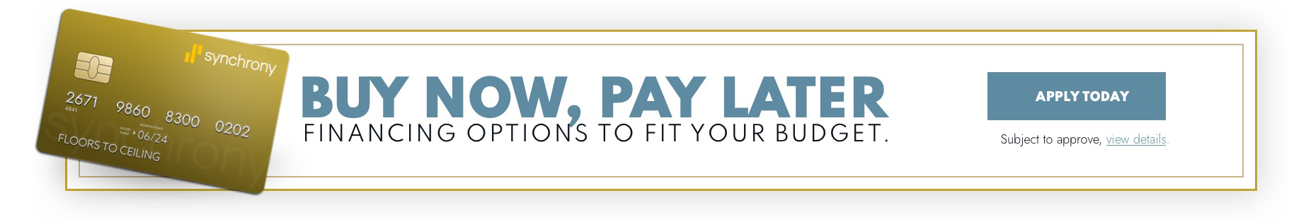 Buy now pay later | Floor to Ceiling - Mitchell